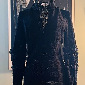 Anne Fontaine Black Lace Top